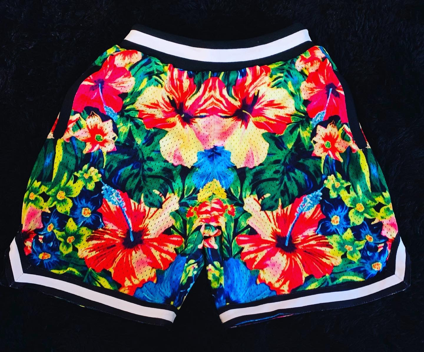 Floral print mesh short 2